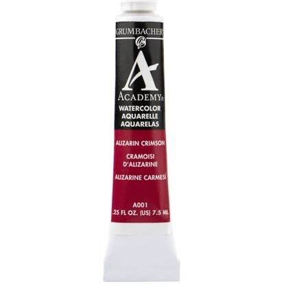 ALIZARIN CRIMSON 7.5ML ACADEMY WATERCOLOR PAINT GRUMBACHER